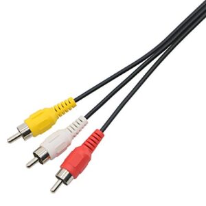 PASOW 3 RCA Cable Audio Video Composite Male to Male DVD Cable (6 Feet)