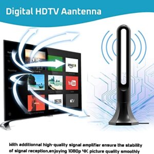 TV Antenna, Digital TV Antenna Indoor for Smart TV, 360° Reception & 2023 Amplifier Signal Booster HDTV Antenna, Long Range Reception - Support 4K 1080p Fire tv Stick and All TV's - 18ft Coax Cable