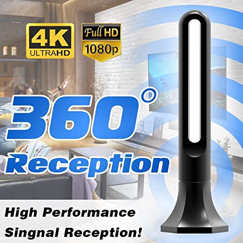 TV Antenna, Digital TV Antenna Indoor for Smart TV, 360° Reception & 2023 Amplifier Signal Booster HDTV Antenna, Long Range Reception - Support 4K 1080p Fire tv Stick and All TV's - 18ft Coax Cable