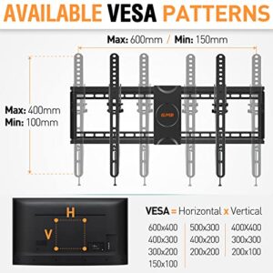 ELIVED UL Listed TV Wall Mount for Most 37-75 Inch TVs, Universal Tilt TV Mount fits 16”, 18”, 24” Studs, Low Profile Wall Mount TV Bracket Max VESA 600x400mm