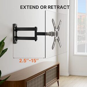 Perlegear Full Motion TV Wall Mount Bracket for Most 13-42 Inch LED LCD Flat Curved Screen TVs & Monitors, Swivel Tilt Extension Rotation with Articulating Arms, Max VESA 200x200mm up to 44lbs
