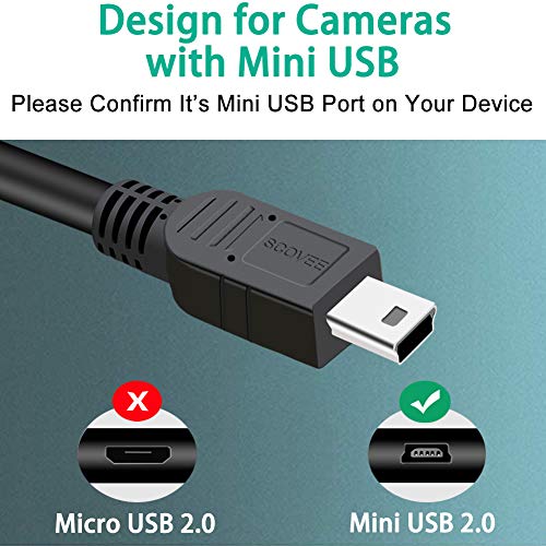 Camera USB Cable Cord for Canon Rebel/PowerShot/EOS/DSLR/ELPH Digital Cameras,SCOVEE Transfer Wire Data Cable for Canon Rebel Camcorder,Vixia PC Computer Interface Charger Replacement 6FT Long
