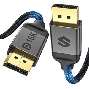Silkland DisplayPort 2.1 Cable, DP 2.0 Cable [16K@60Hz, 10K@60Hz, 8K@120Hz, 4K@240Hz 165Hz 144Hz] 80Gbps HDR, HDCP DSC 1.2a, Video Display Port 2.1 Cord Compatible FreeSync G-Sync Gaming Monitor, 6FT