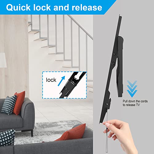 Tilting TV Wall Mount for Most 26-60 Inch TVs, Tilt TV Mount with Quick Release Lock, Low Profile Wall Mount TV Bracket Max VESA 400x400mm, Holds up to 99 lbs, Fits 8''-16'' Studs by USX STAR