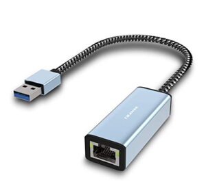 benfei usb to ethernet adapter, usb 3.0 to 10/100/1000 gigabit ethernet lan network adapter compatible for macbook, surface pro, notebook pc with windows7/8/10, xp, vista, mac