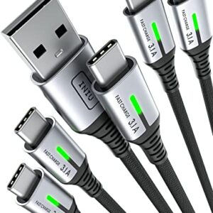 INIU USB C Cable, [5 Pack 3.1A] QC Fast Charging USB Type C Cable, Nylon(3.3+3.3+6.6+6.6+10ft) Phone Charger USB A to USB C Cable for Samsung Galaxy S21 S20 S10 Plus Note 10 LG Google Pixel OnePlus