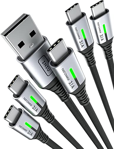 INIU USB C Cable, [5 Pack 3.1A] QC Fast Charging USB Type C Cable, Nylon(3.3+3.3+6.6+6.6+10ft) Phone Charger USB A to USB C Cable for Samsung Galaxy S21 S20 S10 Plus Note 10 LG Google Pixel OnePlus