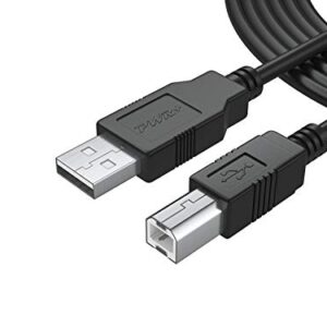 12Ft Extra Long USB-Printer-Cable 2.0 for HP OfficeJet Laserjet Envy; Canon Pixma; Epson Workforce, Stylus, Expression Home; Brother; Silhouette Cameo; Dell Scanner Fax Cord