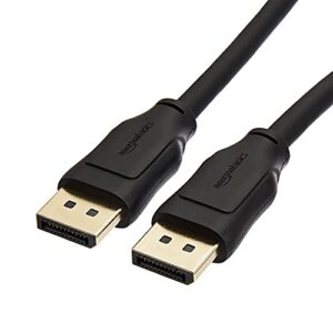 amazon basics 8k displayport to displayport 1.4 cable with 4k@120hz, 8k@60hz video resolution and hdr support – 3 feet, monitor