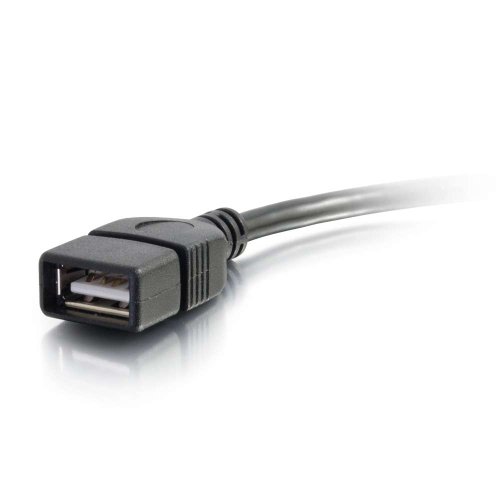 C2G USB Short Extension Cable, USB Cable, USB A to A Cable, Black, 6 Inches, Cables to Go 52119