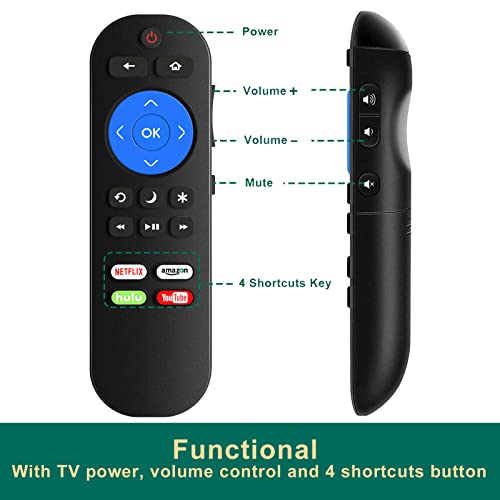 Replacement Remote for Roku TV Remote, Universal for Hisense/Onn/TCL/Element/Haier/Sharp/Hitachi/LG/Sanyo/JVC/Magnavox/RCA/Philips/Westinghouse Roku Built-in Smart TV