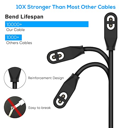 YUANHOT 2 Pack Charging Cable Replacement for AfterShokz Aeropex AS800 & Shokz OpenRun Pro & OpenRun & OpenRun Mini & OpenComm, USB Charger Cord for AfterShokz Aeropex Bone Conduction Headphones