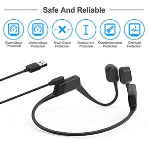 YUANHOT 2 Pack Charging Cable Replacement for AfterShokz Aeropex AS800 & Shokz OpenRun Pro & OpenRun & OpenRun Mini & OpenComm, USB Charger Cord for AfterShokz Aeropex Bone Conduction Headphones