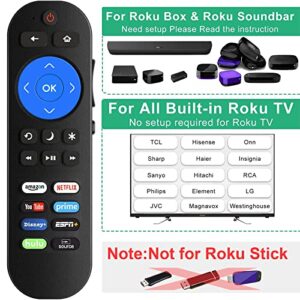 Remote for Roku Remote for Roku Players and Roku TVs, for Roku TV Remote, Roku 1 2 3 4, Roku Express/+, Roku Premiere/+, Roku Ultra and TCL Hisense Onn Element Sharp Philips Roku TV Not for Roku Stick
