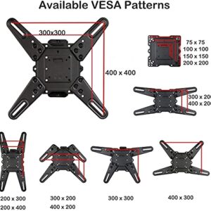 VideoSecu ML531BE2 TV Wall Mount kit with Free Magnetic Stud Finder and HDMI Cable for Most 26-55 TV and New LED UHD TV up to 60 inch 400x400 Full Motion with 20 inch Articulating Arm WT8