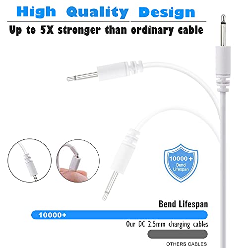 BATSOEASY 2 Pack 2.7ft Replacement DC Charging Cable, USB to DC 2.5mm Fast Charger Cord Adapter - 2.5mm (This is NOT Barrel Jack)