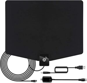 tv antenna,amplified hd indoor digital hdtv antenna 200+miles range antenna, support 4k 1080p and all tvs,13.2ft coaxial cable, all old tv for local channels
