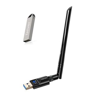 usb wifi wireless adapter for pc 1200mbps qgoo usb 3.0 wifi dongle 802.11 ac network adapter with dual band 2.4ghz/300mbps 5ghz/866mbps 5dbi high gain antenna for desktop laptop windows 11/10/8.1/8/8