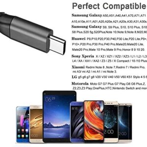 USB C Cable 3A Fast USB Type C Cable【2 Pack 6FT】Phone Charger Cord Fast Charging Cable for Samsung Galaxy S9/S8/A50/A51/A71/A20/A21/A20e/A10e/A11/S20,Note 20/9/8,LG Stylo 4/5 K51,LG V30/G6/G5,Moto Z.