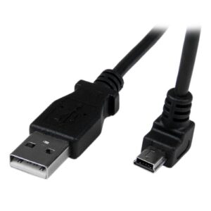 startech.com 1m mini usb cable cord – a to up angle mini b – up angled mini usb cable – 1x usb a (m), 1x usb mini b (m) – black (usbamb1mu)