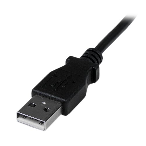 StarTech.com 1m Mini USB Cable Cord - A to Up Angle Mini B - Up Angled Mini USB Cable - 1x USB A (M), 1x USB Mini B (M) - Black (USBAMB1MU)