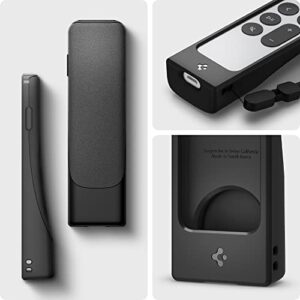 Spigen Silicone Fit Designed for Apple TV 4K 2021/2022 Siri Remote Anti-Slip Shockproof Case Compatible with AirTag - Black