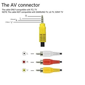 AILTECK Video AV Component Adapter Cable Replacement for TCL TV, 3 RCA to 3.5mm AV Input Adapter