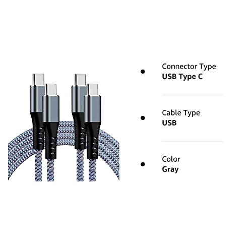 USB C to USB-C Charger Cable 60W 2Pack 10FT Long Type C to Type-C Fast Charging Cord for Samsung Galaxy S21/S20+ Ultra/Note 20/10/Pixel Apple MacBook Air/Pro 2020/2019/2018/iPad Air/Pro Usbc Charge