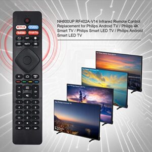 NH800UP RF402A-V14 IR Remote Control Replacement for Philips Android 4K Ultra HD Smart LED TV 43PFL5766/F7 50PFL5704/F7 55PFL5604/F7 55PFL5704/F7 65PFL5504/F7 65PFL5704/F7 75PFL5704/F7(No Voice)