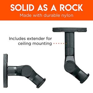 ECHOGEAR Speaker Wall & Ceiling Mount Pair - Universal Design Works with Vizio, Sony, & More - Tilt & Swivel Without Tools for Surround Sound - Easy to Install Indoors & Outdoors