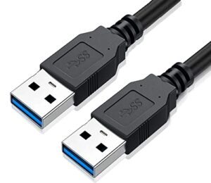 qmiypf usb to usb cable 3ft – usb 3.0 cable usb a to usb a usb male to male double end usb to usb cord compatible with hard drive enclosures, laptop cooler and more