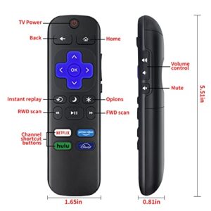 (Pack of 2) Remote Control Replaced for Roku TV,Compatible for TCL Roku/Hisense Roku/Sharp Roku/Onn Roku/Insignia Roku ect,with Netflix Disney+/Hulu/Prime Video Buttons【Not for Roku Stick and Box】