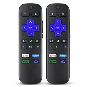 (pack of 2) remote control replaced for roku tv,compatible for tcl roku/hisense roku/sharp roku/onn roku/insignia roku ect,with netflix disney+/hulu/prime video buttons【not for roku stick and box】