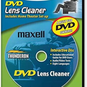 Maxell 190059 DVD Only Lens Cleaner, with Equipment Set Up and Enhancement Features, Packaging May Vary