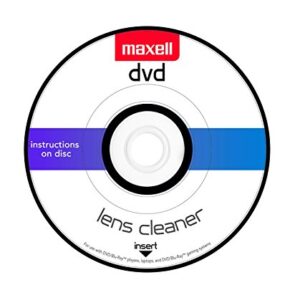 Maxell 190059 DVD Only Lens Cleaner, with Equipment Set Up and Enhancement Features, Packaging May Vary