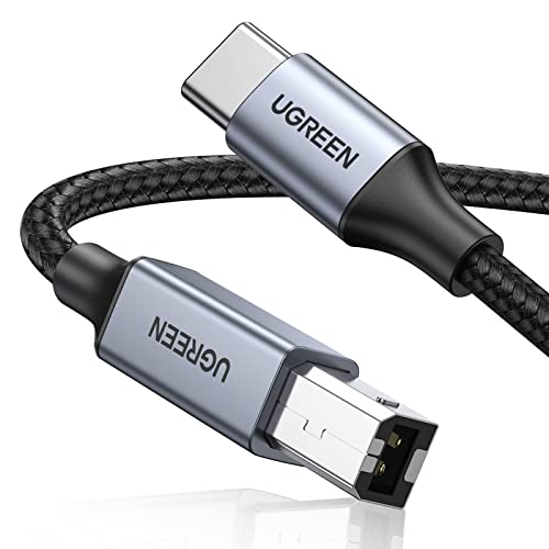 UGREEN USB B to USB C Printer Cable 3 FT, Nylon Braided USB C to USB B Printer Cable for MacBook Pro/Air, USB C MIDI Cable Compatible with Yamaha Piano MIDI Keyboard, DAC, DJ Controller for iPad Pro