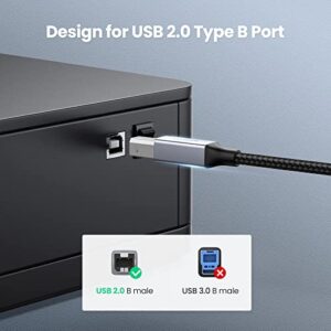 UGREEN USB B to USB C Printer Cable 3 FT, Nylon Braided USB C to USB B Printer Cable for MacBook Pro/Air, USB C MIDI Cable Compatible with Yamaha Piano MIDI Keyboard, DAC, DJ Controller for iPad Pro