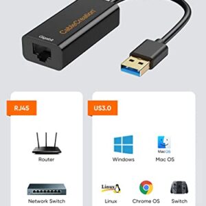 USB to Ethernet Adapter, CableCreation USB 3.0 to 10/100/1000 Gigabit Wired LAN Network Adapter Compatible with Nintendo Switch, Windows, MacBook, macOS, Mac Pro Mini, Surface Pro, Laptop, PC and More