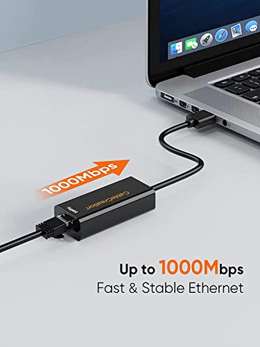 USB to Ethernet Adapter, CableCreation USB 3.0 to 10/100/1000 Gigabit Wired LAN Network Adapter Compatible with Nintendo Switch, Windows, MacBook, macOS, Mac Pro Mini, Surface Pro, Laptop, PC and More