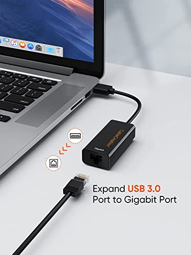 USB to Ethernet Adapter, CableCreation USB 3.0 to 10/100/1000 Gigabit Wired LAN Network Adapter Compatible with Nintendo Switch, Windows, MacBook, macOS, Mac Pro Mini, Surface Pro, Laptop, PC and More