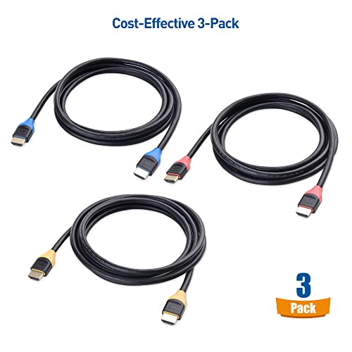 Cable Matters [Ultra High Speed HDMI Certified] 3-Pack 48Gbps 8K HDMI Cable 6.6 ft / 2m with 8K@60Hz, 4K@240Hz and HDR Support for PS5, Xbox Series X/S, RTX3080/3090, RX 6800/6900, Apple TV, and More