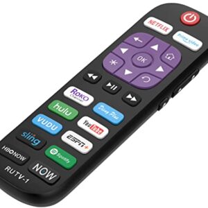 Replacement Remote Control for All Roku TV Brands [Hisense/TCL/Sharp/Insignia/ONN/Sanyo/LG/Hitachi/Element/Westinghouse] w/ 12 Shortcut Keys [NOT for Roku Stick]