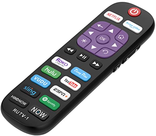 Replacement Remote Control for All Roku TV Brands [Hisense/TCL/Sharp/Insignia/ONN/Sanyo/LG/Hitachi/Element/Westinghouse] w/ 12 Shortcut Keys [NOT for Roku Stick]