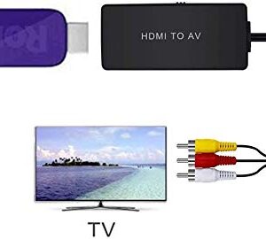 HDMI to AV Converter HDMI to RCA Composite Converter Adapter Compatible with Roku Stick Support PAL/NTSC, Support1080P (HDMI to AV Adapter)