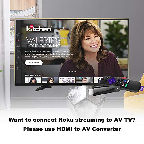 HDMI to AV Converter HDMI to RCA Composite Converter Adapter Compatible with Roku Stick Support PAL/NTSC, Support1080P (HDMI to AV Adapter)