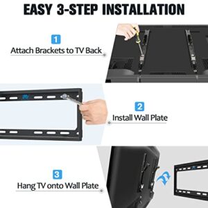 Mounting Dream Tilting TV Mounts for Most 26-55 Inch LED, LCD TVs up to VESA 400 x 400mm and 88 LBS Loading Capacity, TV Wall Mount with Unique Strap Design for Easily Lock and Release MD2268-MK