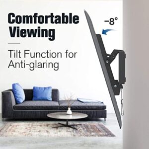 Mounting Dream Tilting TV Mounts for Most 26-55 Inch LED, LCD TVs up to VESA 400 x 400mm and 88 LBS Loading Capacity, TV Wall Mount with Unique Strap Design for Easily Lock and Release MD2268-MK