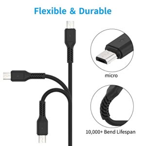 Short Micro USB Cable 1ft [5 Pack] USB 2.0 Micro USB Charging Cable Android Charger Cord for Samsung Galaxy S7 Edge S6 J7 Note 5 LG Kindle Sony PS4 TV Stick Smartphones (Black)