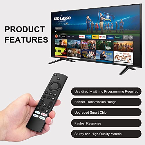 ZYK Voice Replacement for Insignia Fire TV Remote New Upgraded NS-RCFNA-21 for Insignia TV Remote Compatible with All Insignia Fire Smart TVs with Shortcut Buttons - PrimeVideo Netflix Disney+ Hulu