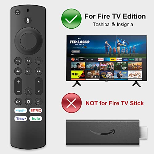 ZYK Voice Replacement for Insignia Fire TV Remote New Upgraded NS-RCFNA-21 for Insignia TV Remote Compatible with All Insignia Fire Smart TVs with Shortcut Buttons - PrimeVideo Netflix Disney+ Hulu